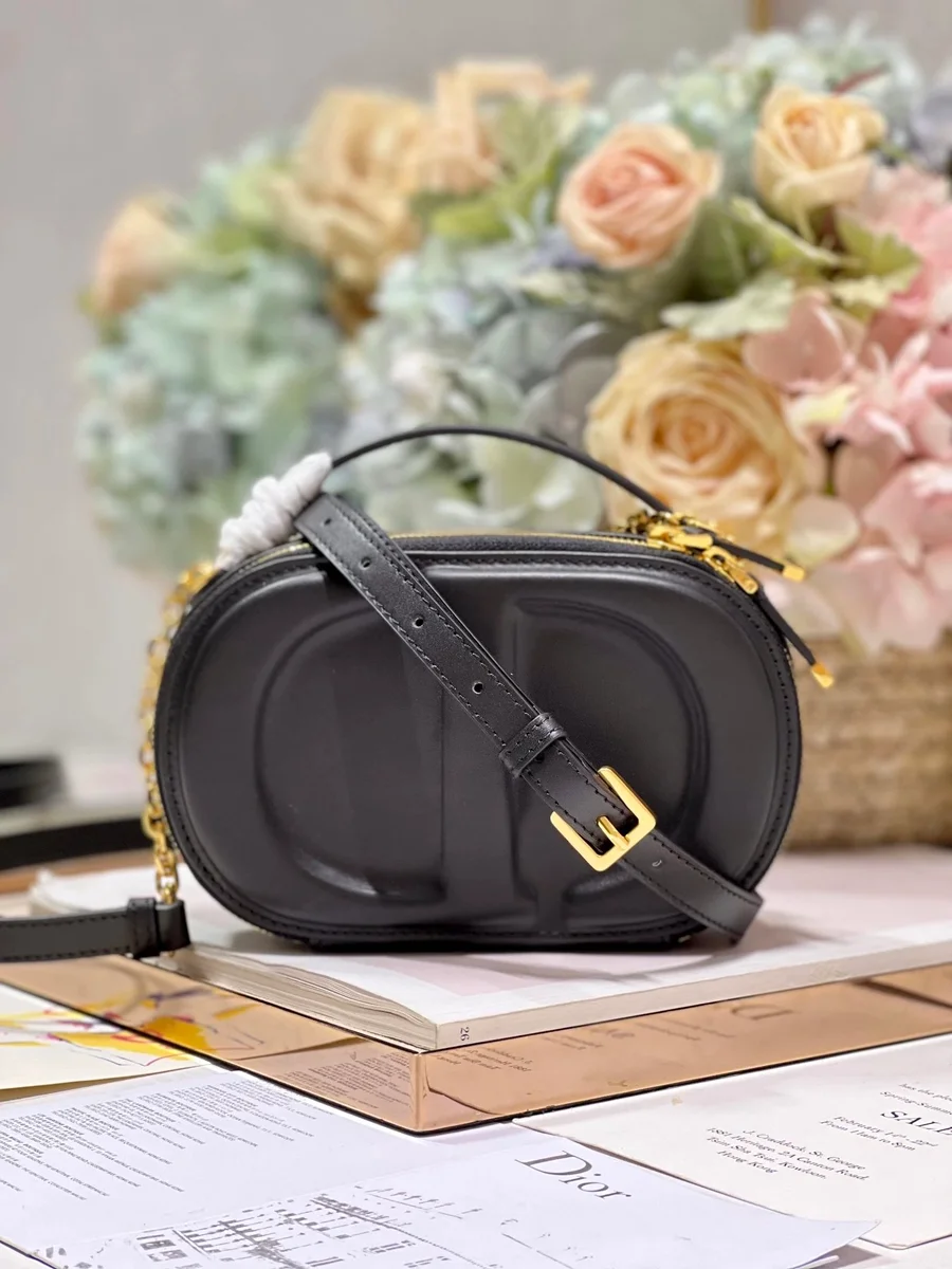 Dior Dior Lady Dior Black Leather Crossbody Bag Black - 1