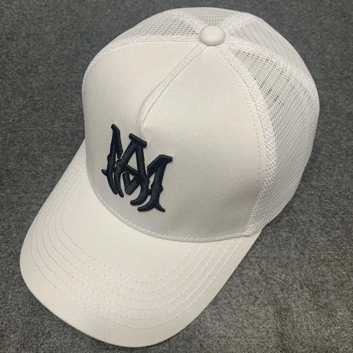 Other Unisex White 'AA' Embroidered Mesh Cap White - 1