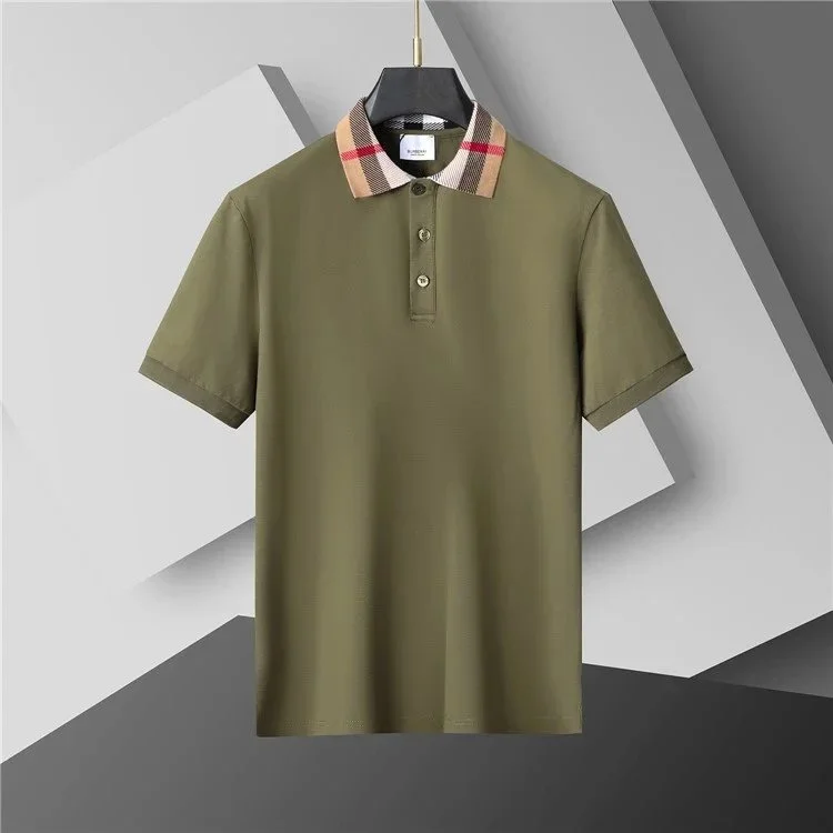 Burberry Burberry Classic Check Olive Green Polo Shirt Green - 1