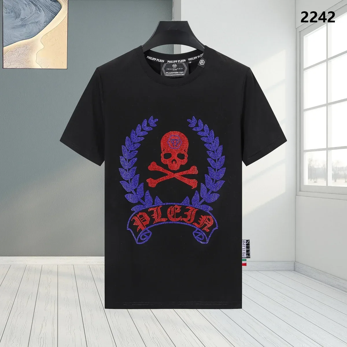 Philipp Plein Philipp Plein Skull & Crossbones T-Shirt Black Black - 1