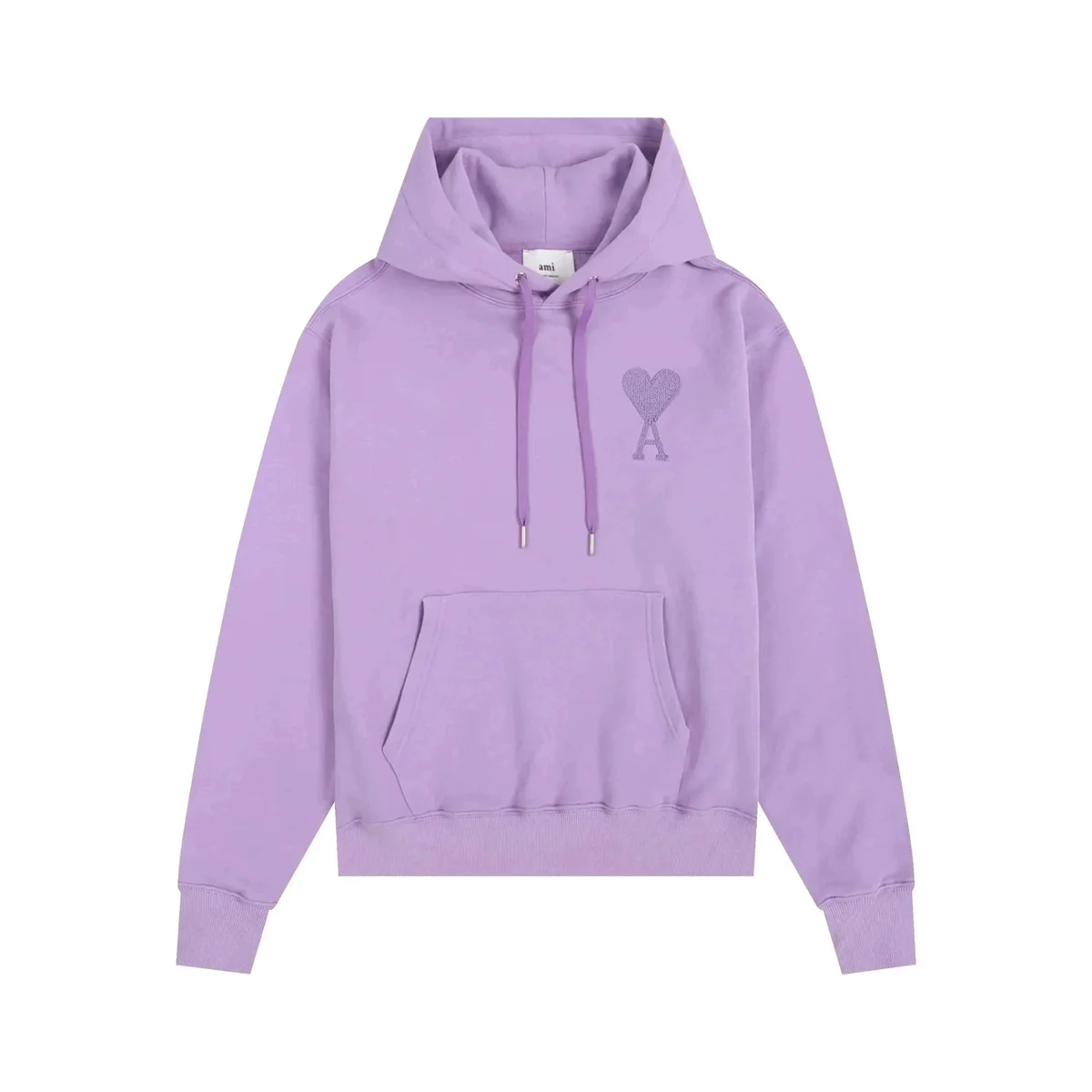 Ami Paris Ami Lilac AMI Heart Hoodie Sweatshirt Purple - 1