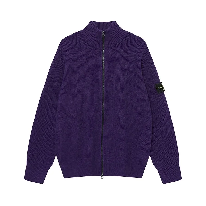 Stone Island Stone Island 68-15 Purple Zip-Up Knit Jacket Purple