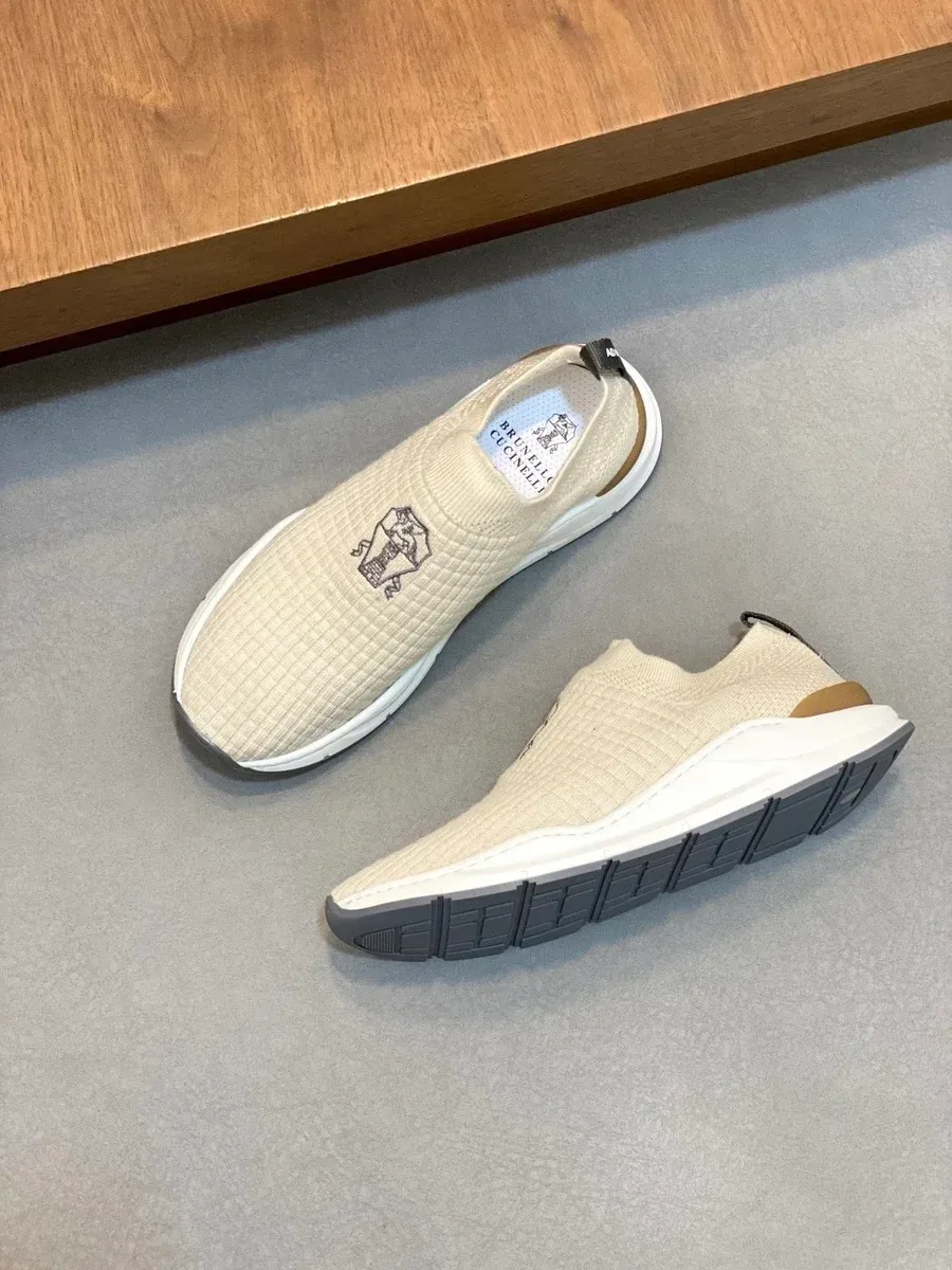 Other Brunello Cucinelli Beige Knit Slip-On Sneakers Beige - 1
