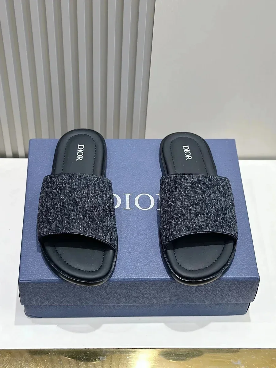 Dior Dior Dior Oblique Black Slides Black