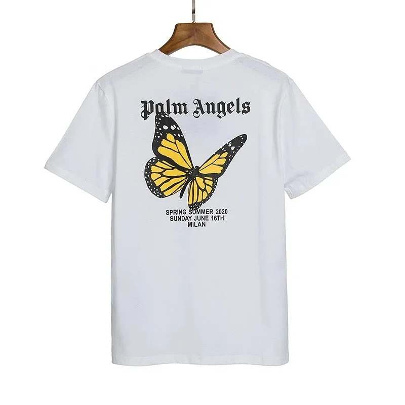 Palm Angels Palm Angels Life is Palm Butterfly White T-Shirt White - 1