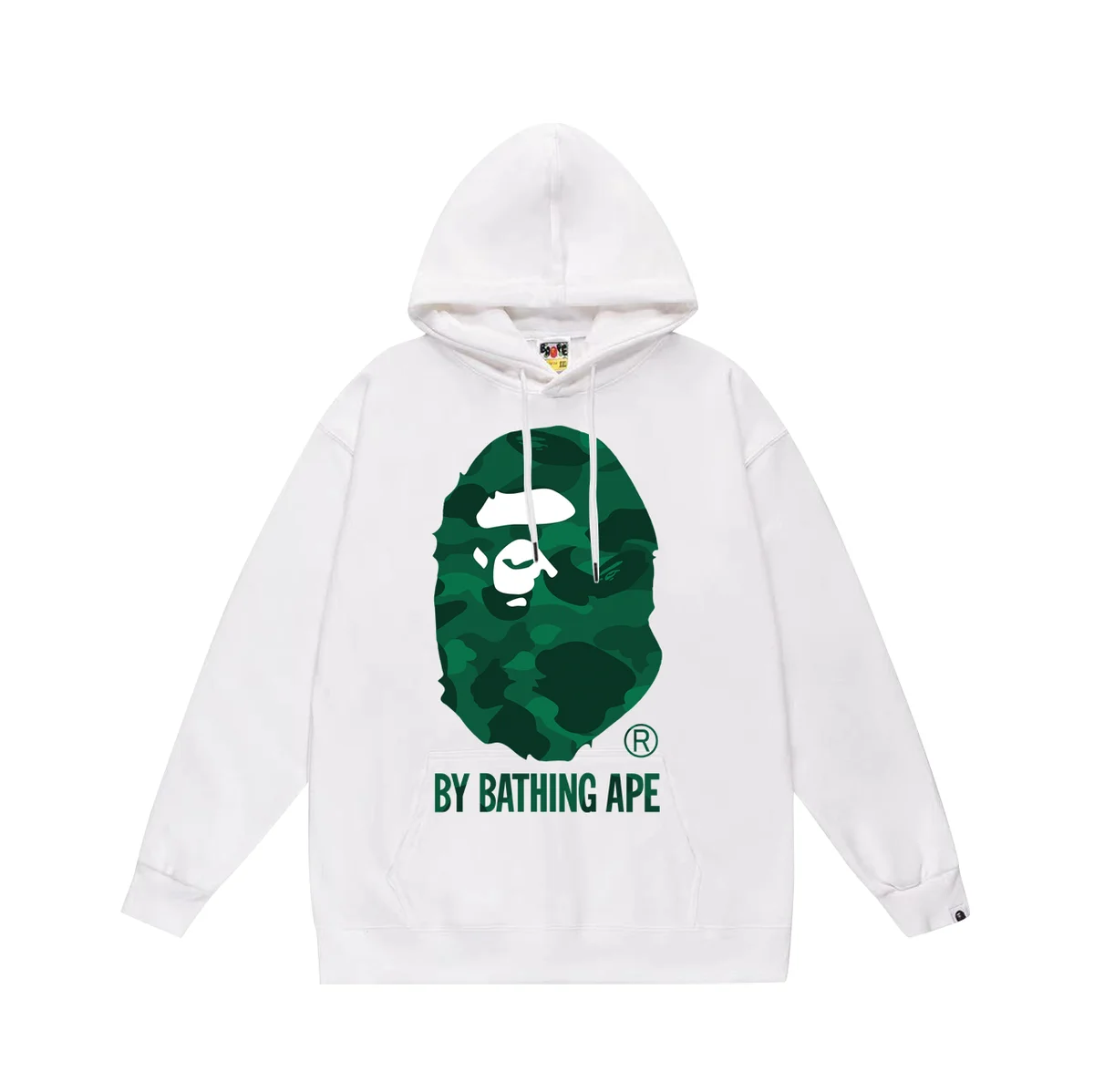 A Bathing Ape A Bathing Ape White/Green Camo Hoodie White - 1