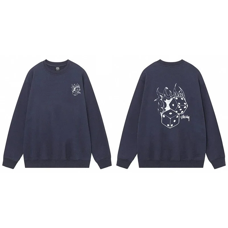 Stussy Stussy Stüssy Dice Crewneck Sweatshirt Navy Navy - 1