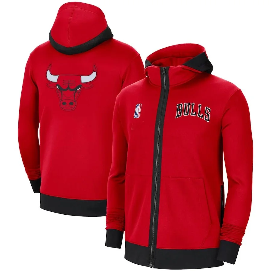 Nike Nike Air Jordan Bulls Red Full-Zip Hoodie Red - 1
