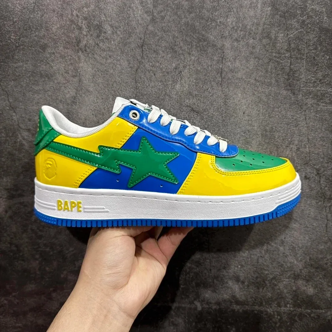 A Bathing Ape A Bathing Ape BAPE STA Brazil Flag Yellow Blue Green Sneakers Yellow - 1