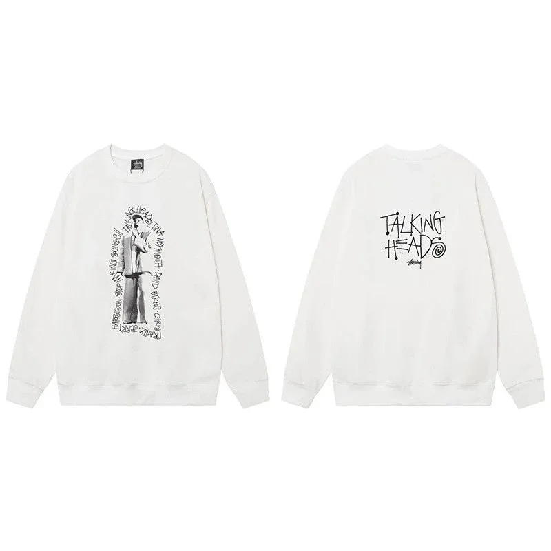 Stussy Stussy Stüssy Talking Heads Graphic Crewneck Sweatshirt White - 1