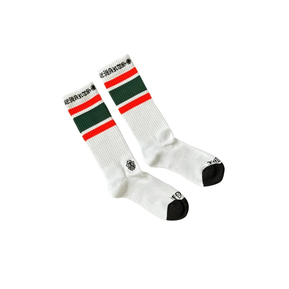 Other White/Red/Green Striped Crew Socks White