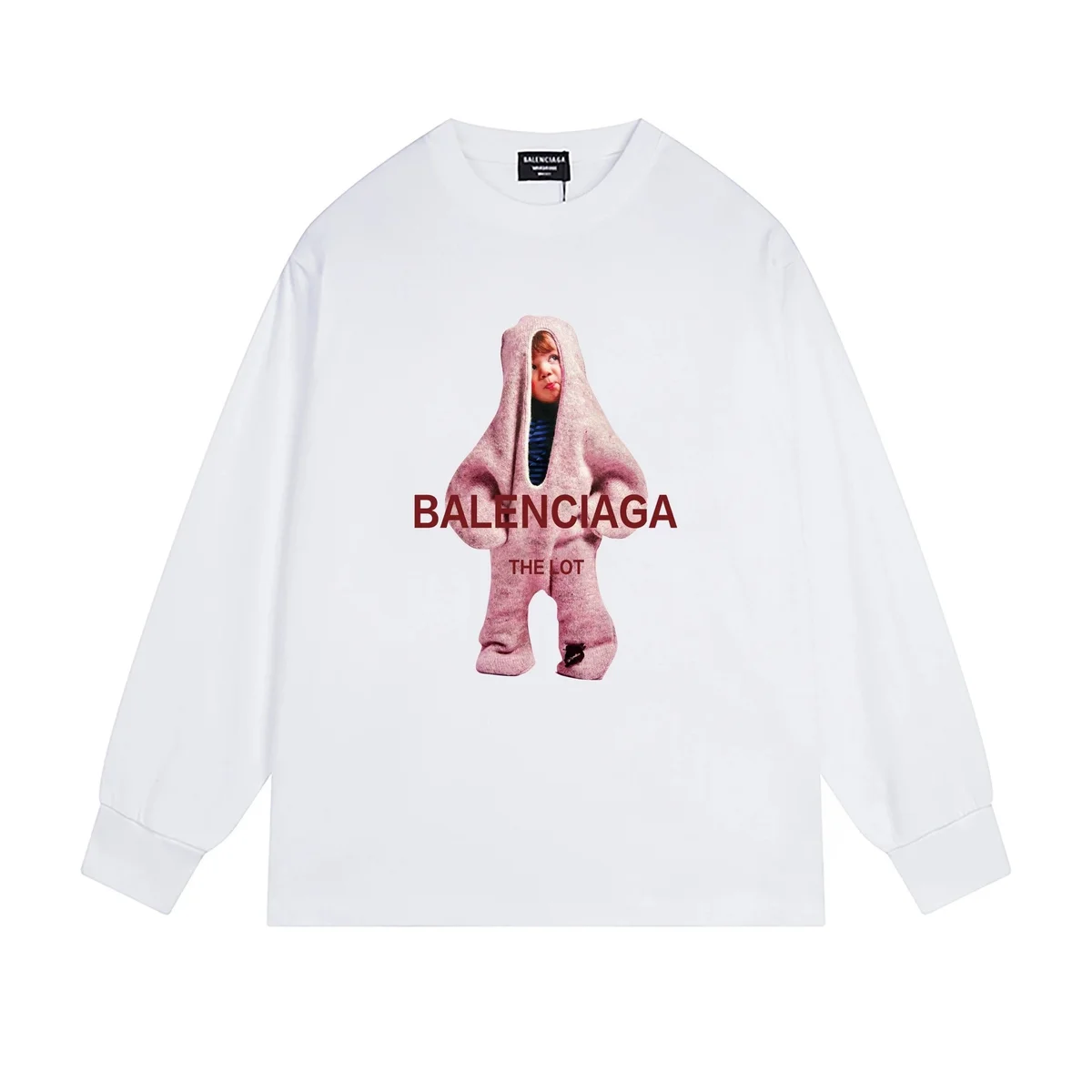 Balenciaga Balenciaga The Lot White Graphic Long Sleeve T-Shirt White - 1