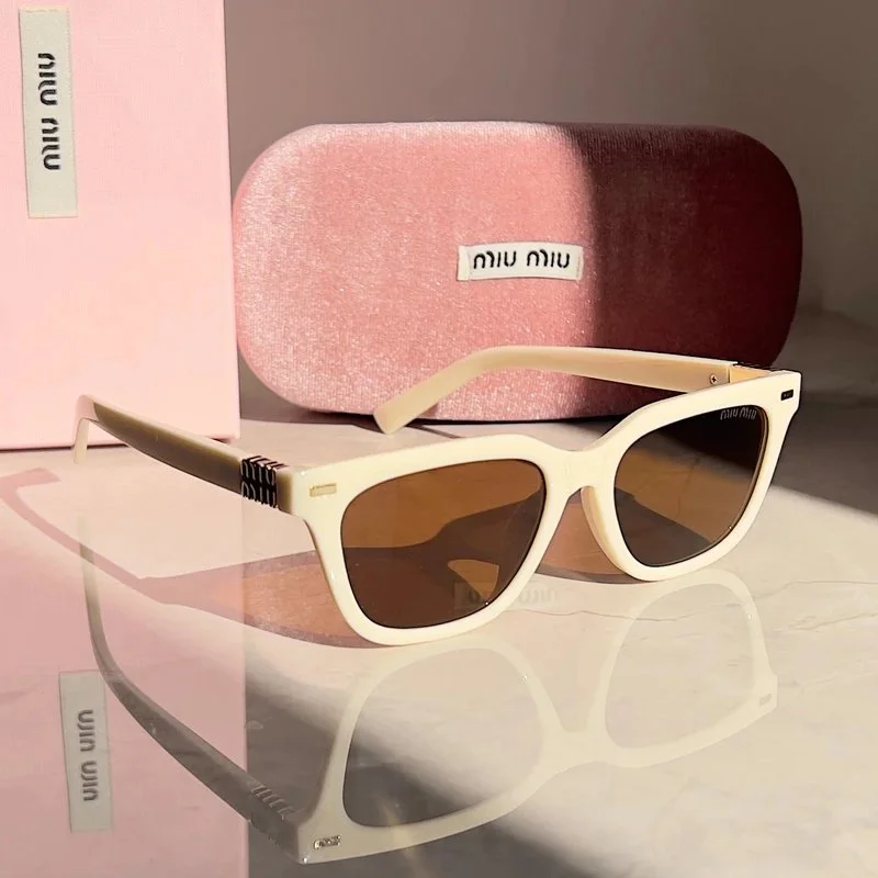 Miu Miu Miu Miu Cream Frame Brown Lens Sunglasses Eyewear Cream - 1