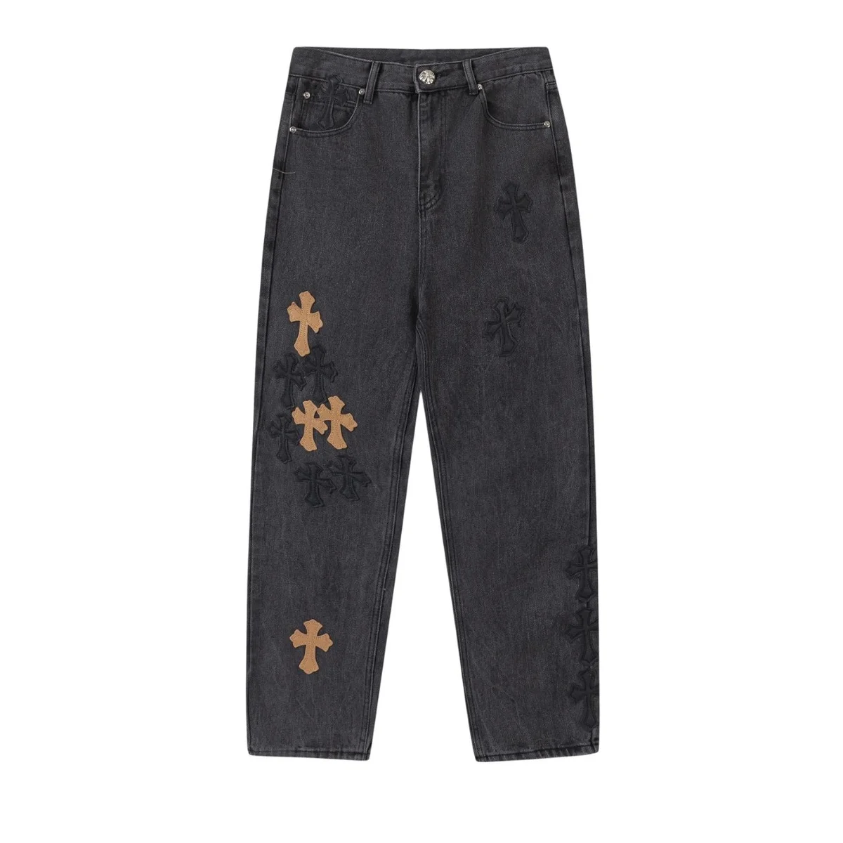 Chrome Hearts Chrome Hearts Cross Embroidered Jeans Black Denim Black - 1