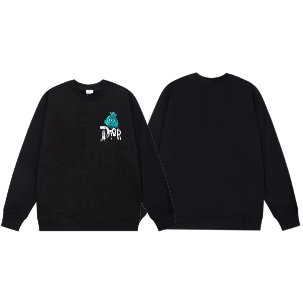 Dior Dior Black Strawberry Print Crewneck Sweatshirt Black - 1