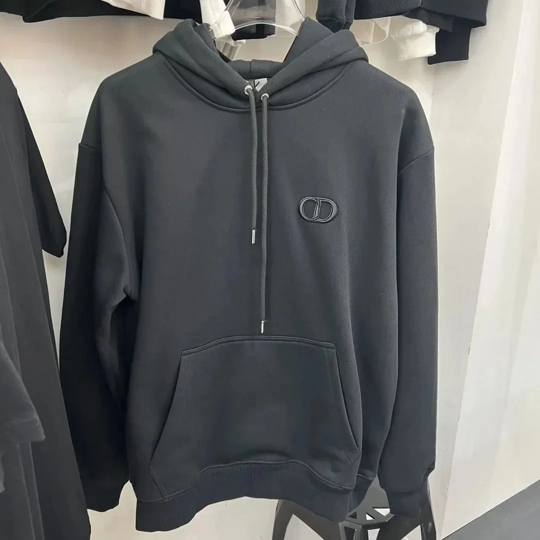 Dior Dior CD Logo Dark Grey Oversized Hoodie Grey