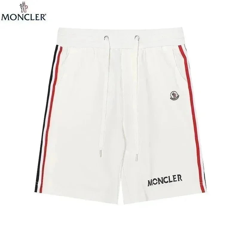 Moncler Moncler White Red & Black Stripe Shorts White