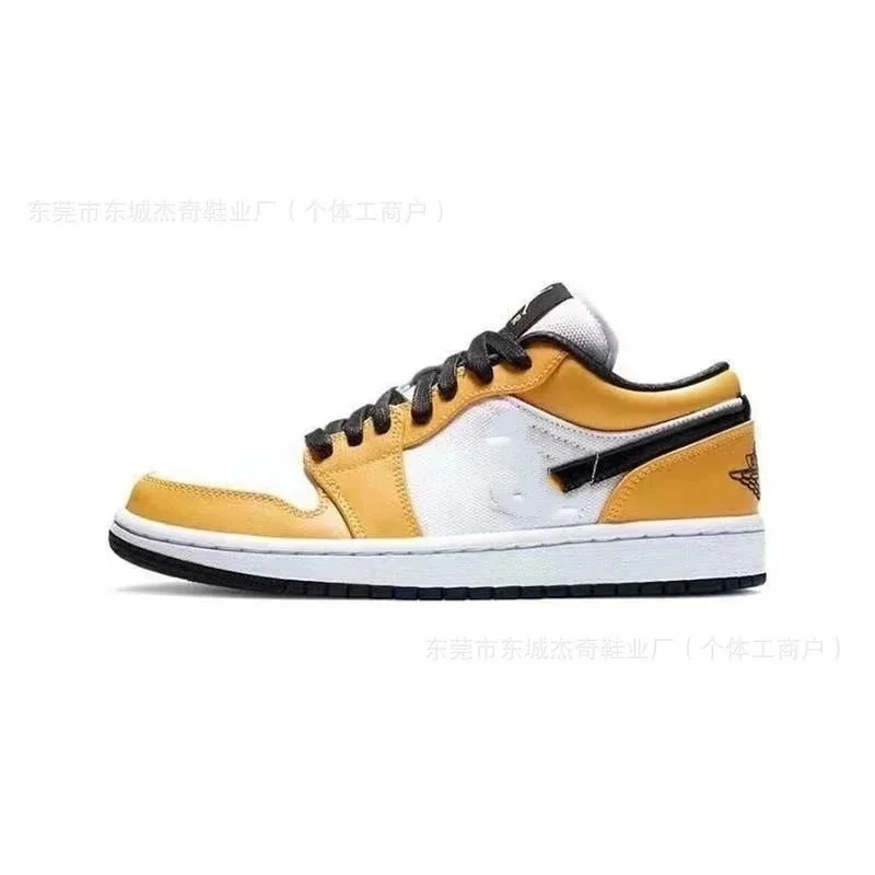 Nike Nike Air Jordan 1 Low Lakers Yellow Basketball Sneakers Yellow - 1