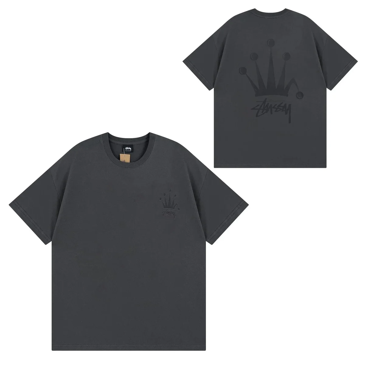 Stussy Stussy STX-026 Crown T-Shirt Dark Grey T-Shirts Grey - 1
