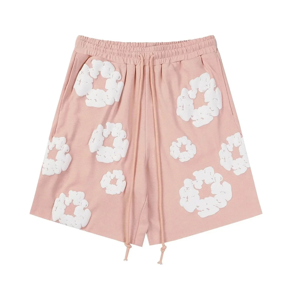 Other Blush Pink Cloud Print Drawstring Shorts Pink - 1