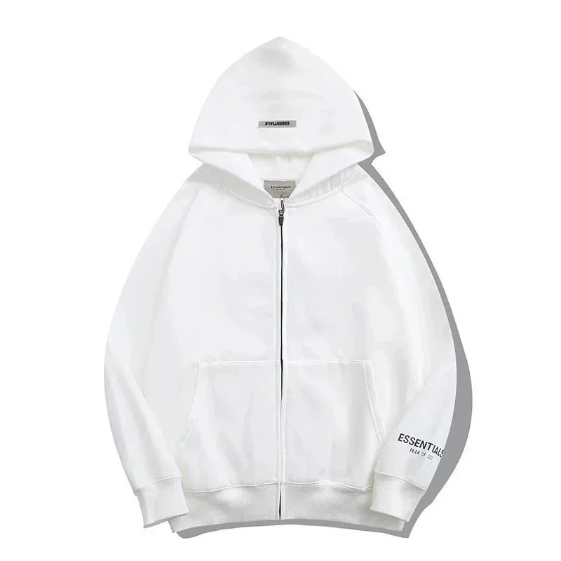Fear of God Fear of God Essentials White Zip-Up Hoodie White - 1