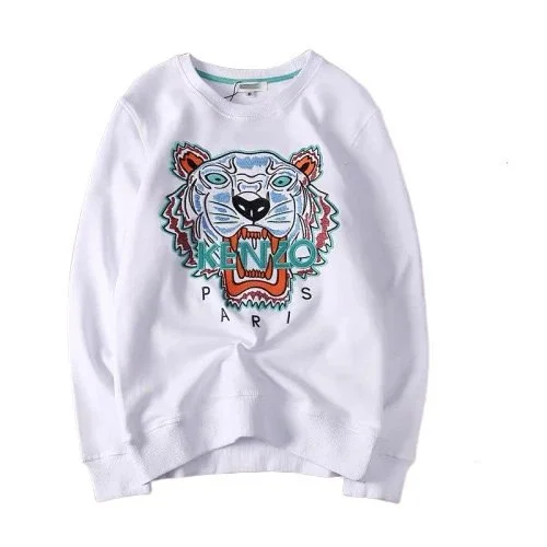 Kenzo Kenzo Tiger White Embroidered Sweatshirt White