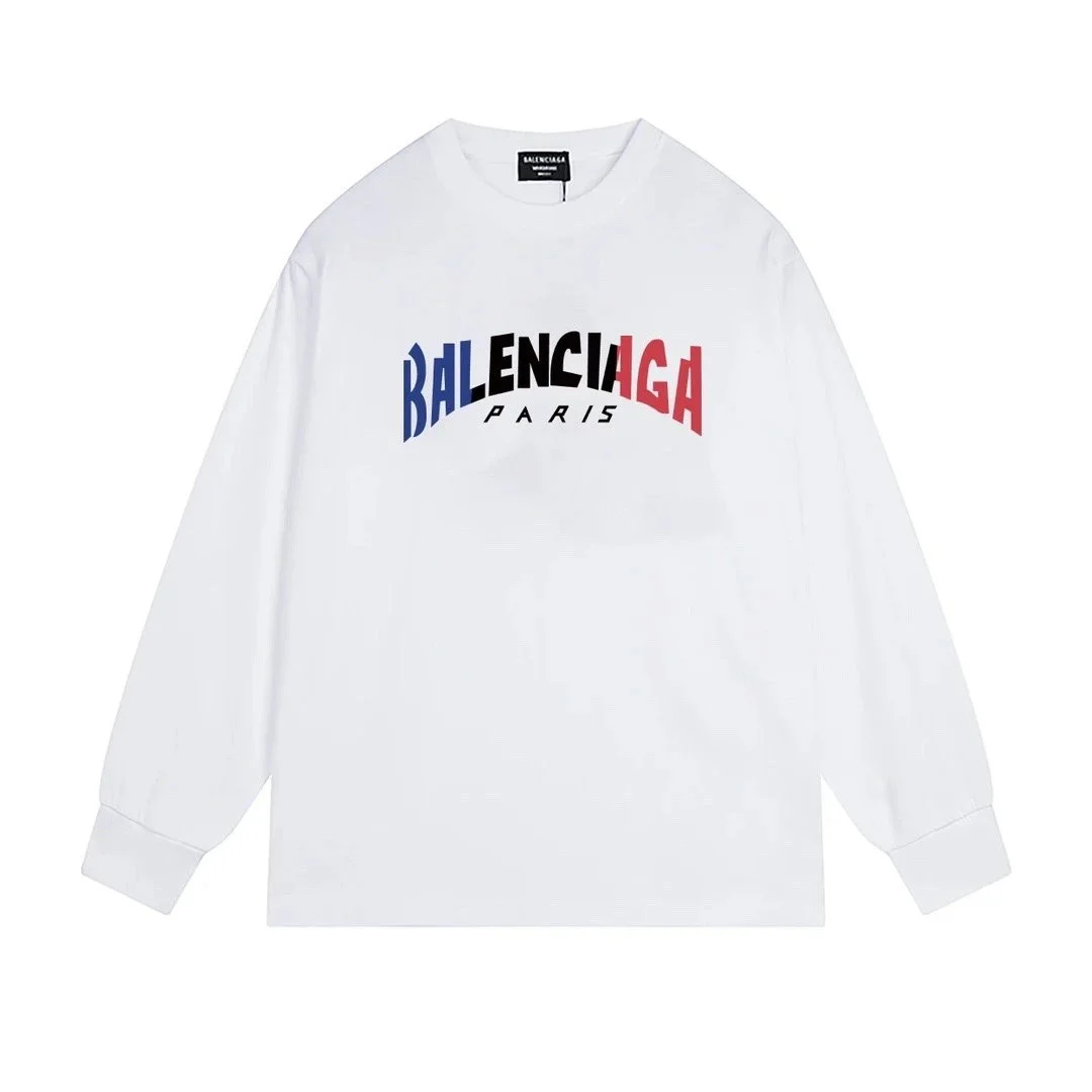 Balenciaga Balenciaga White 'BALENCIAGA PARIS' Long Sleeve T-Shirt White - 1