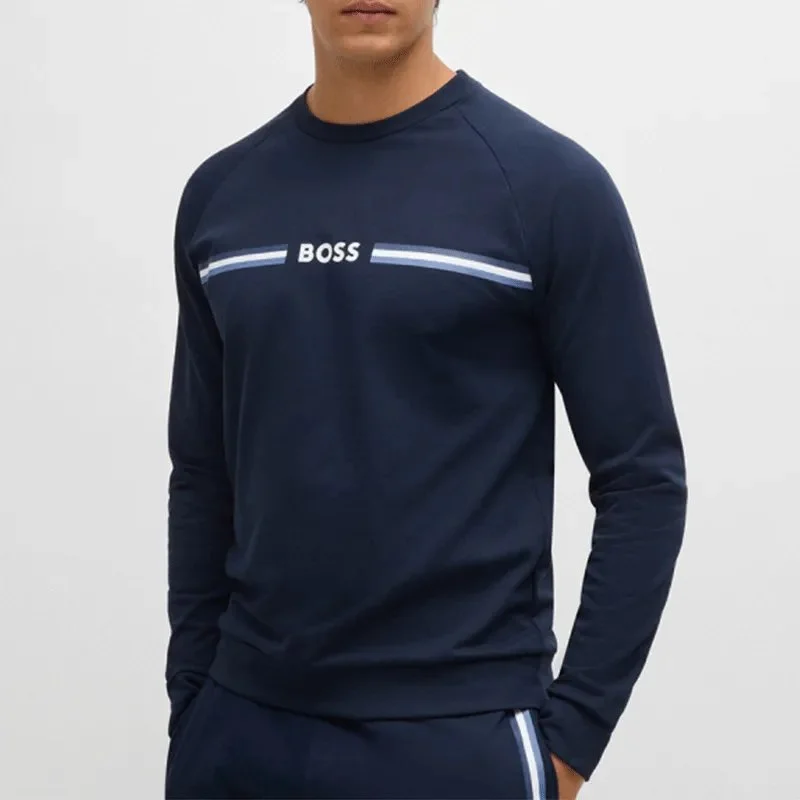 Hugo Boss Hugo Boss Navy/White/Light Blue Stripe Sweatshirt Navy - 1