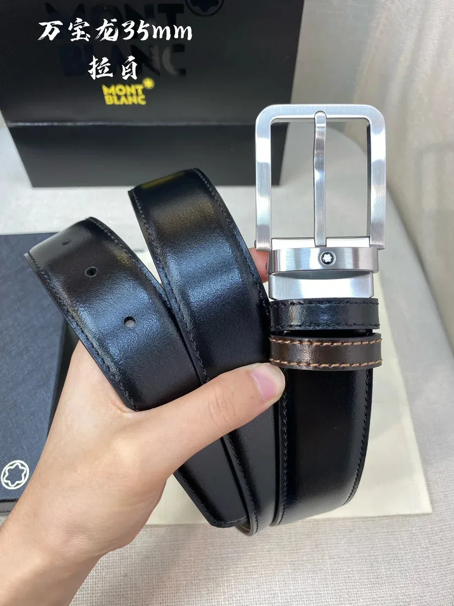 Montblanc Montblanc 35mm Black Leather Belt Black