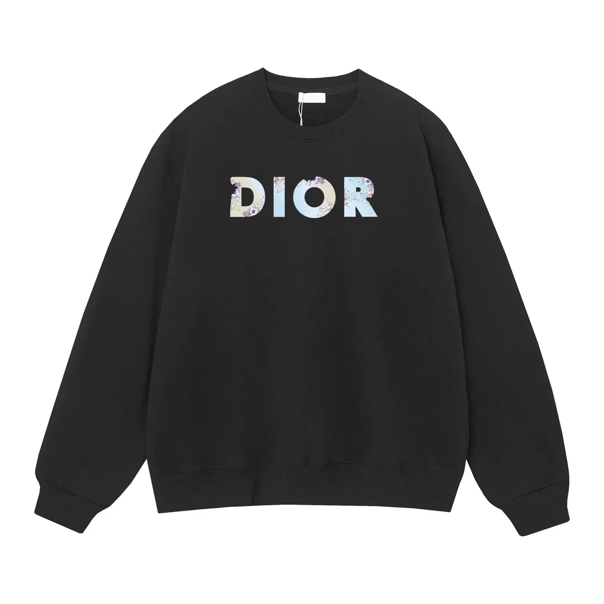 Dior Dior Black Floral Print Crewneck Sweatshirt Black - 1