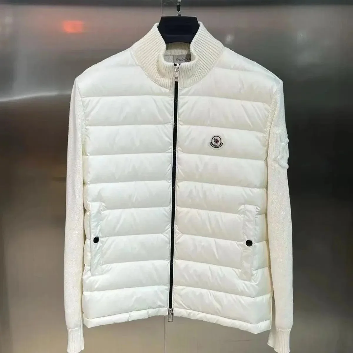 Moncler bianco Giubbotto imbottito