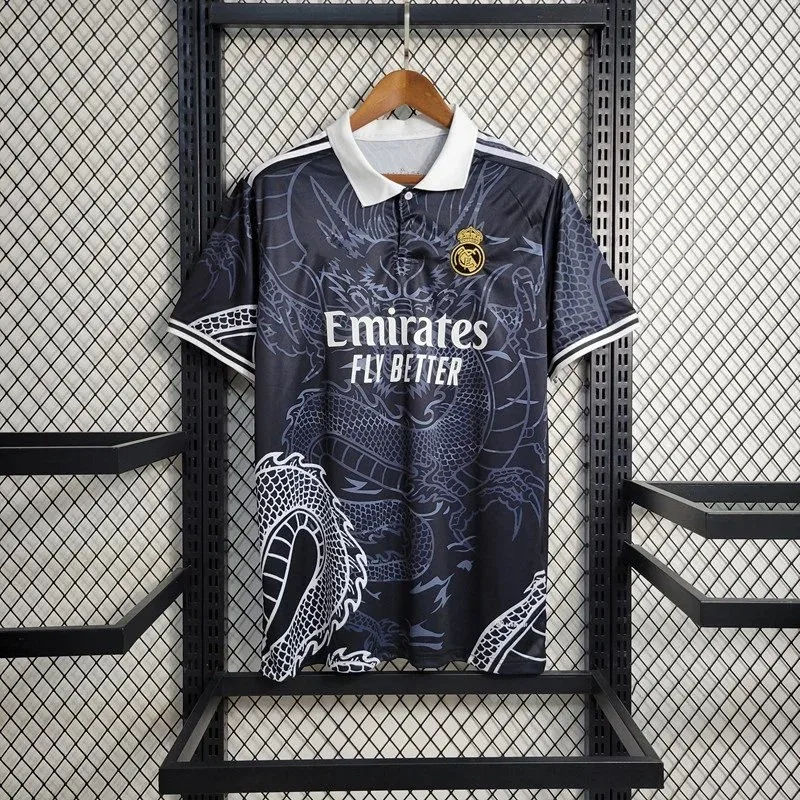 Other Real Madrid 2324 Black Dragon Jersey Black - 1