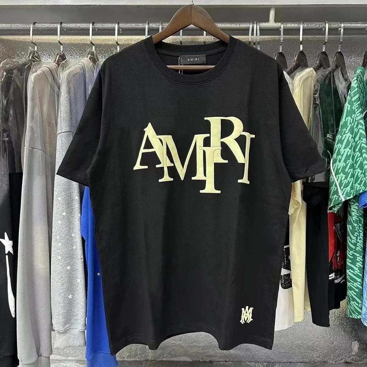 Amiri Amiri AMRI Logo Black T-Shirt Black - 1