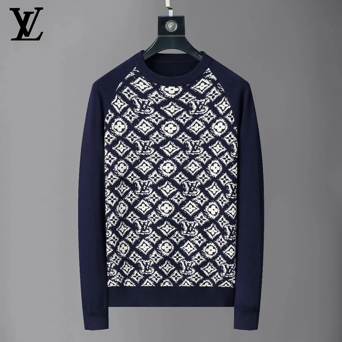 Louis Vuitton Louis Vuitton Monogram Navy/White Knit Sweater Navy