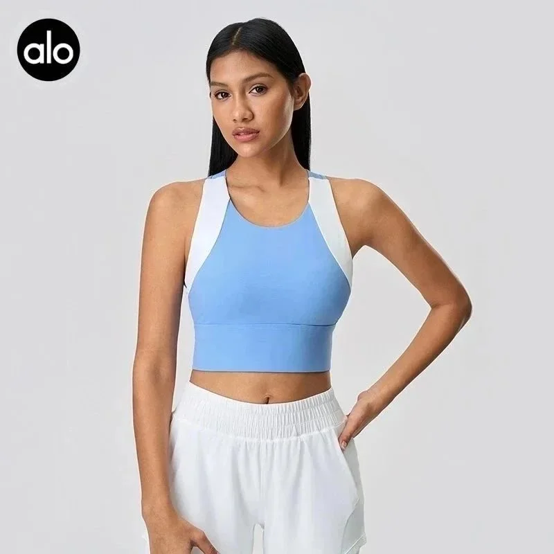 Alo Yoga Alo West Coast Crop Top Sinatra Blue Sports Bra Blue - 1