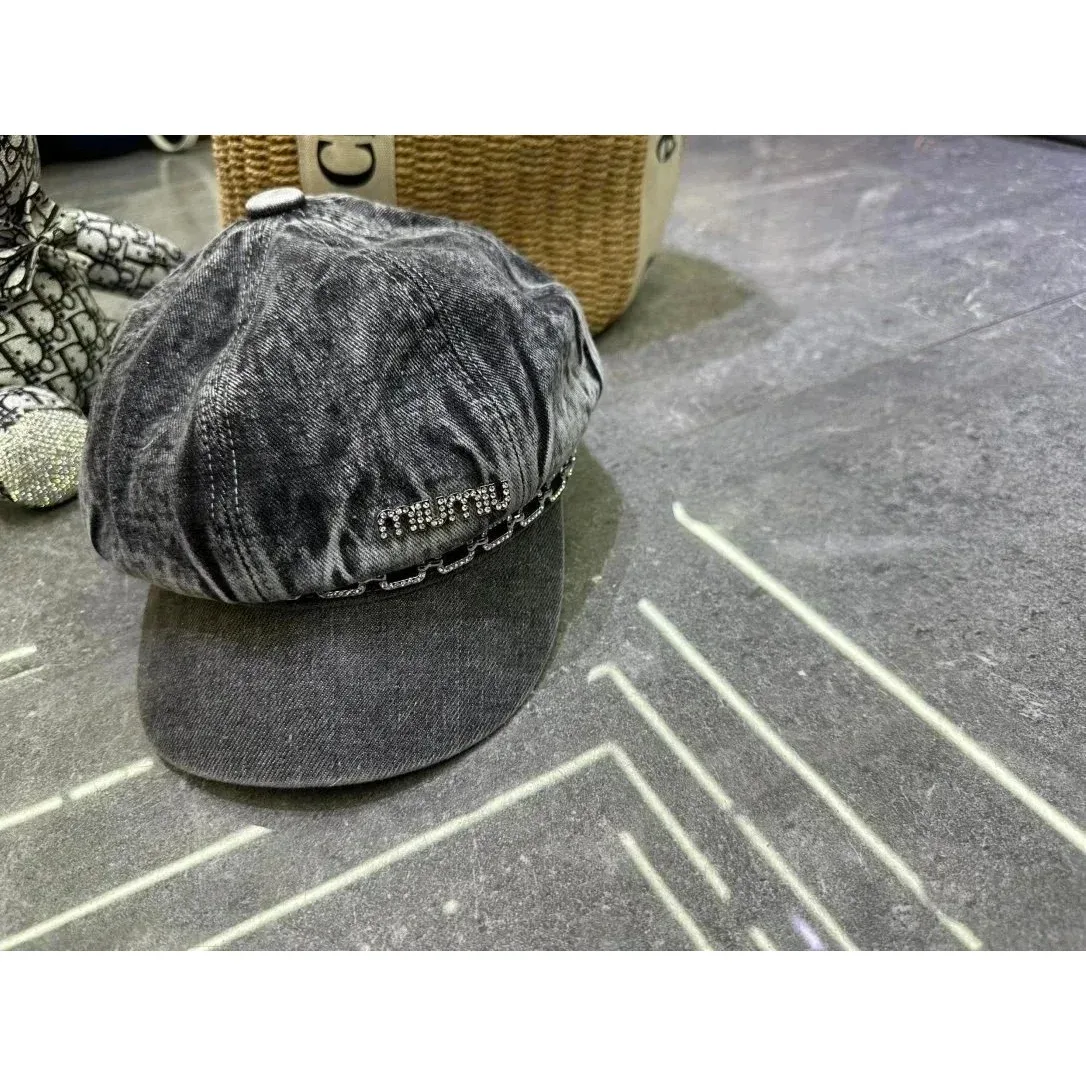 Miu Miu Miu Miu Grey Denim Cap Grey