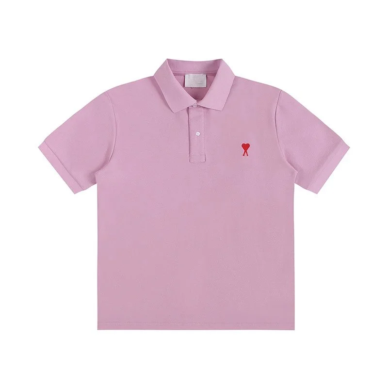Ami Paris Ami Paris Ami de Coeur Pink Polo Shirt Pink - 1