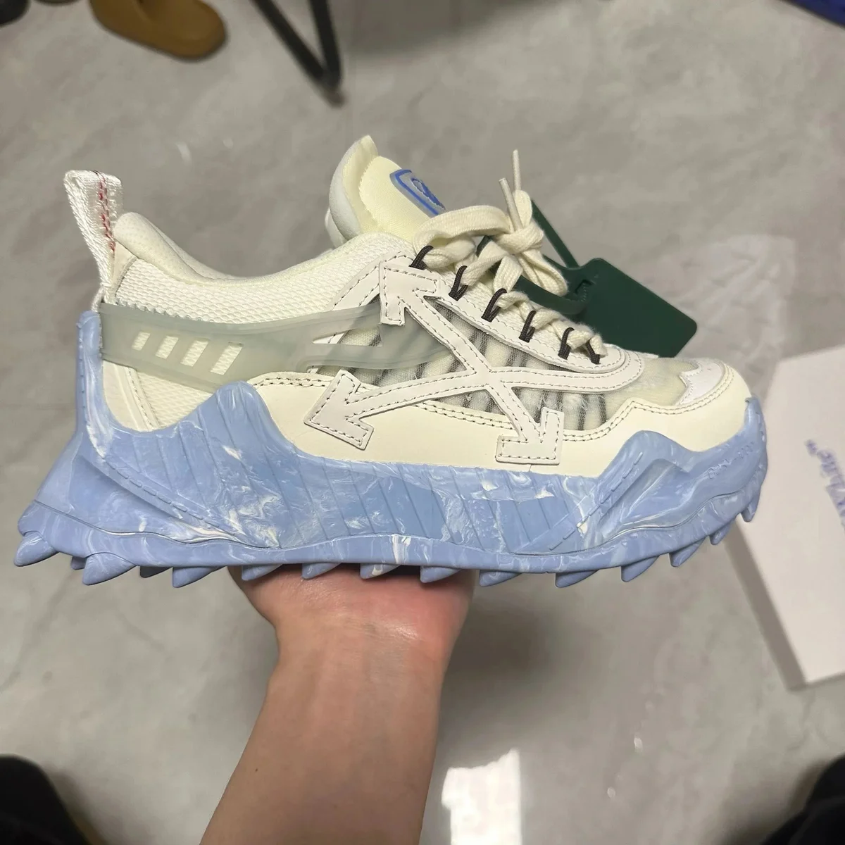 Off-White Off-White OW100 Shooter White Light Blue Tie Dye Sneakers White - 1