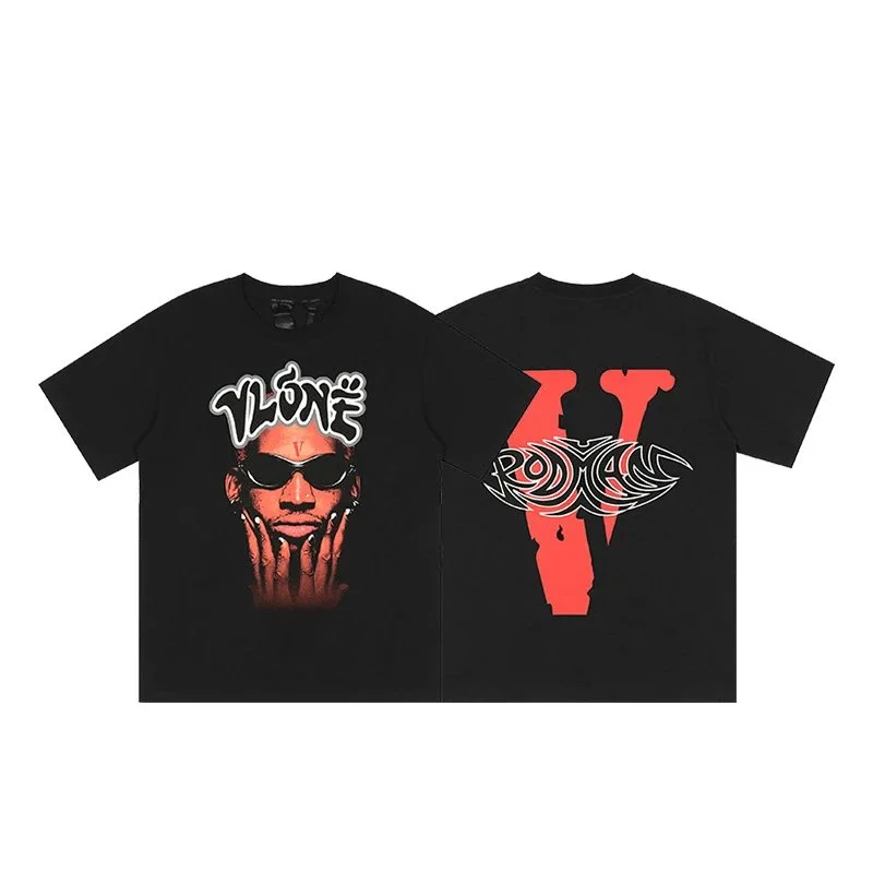 VLONE Vlone Roman Print Black T-Shirt Black - 1
