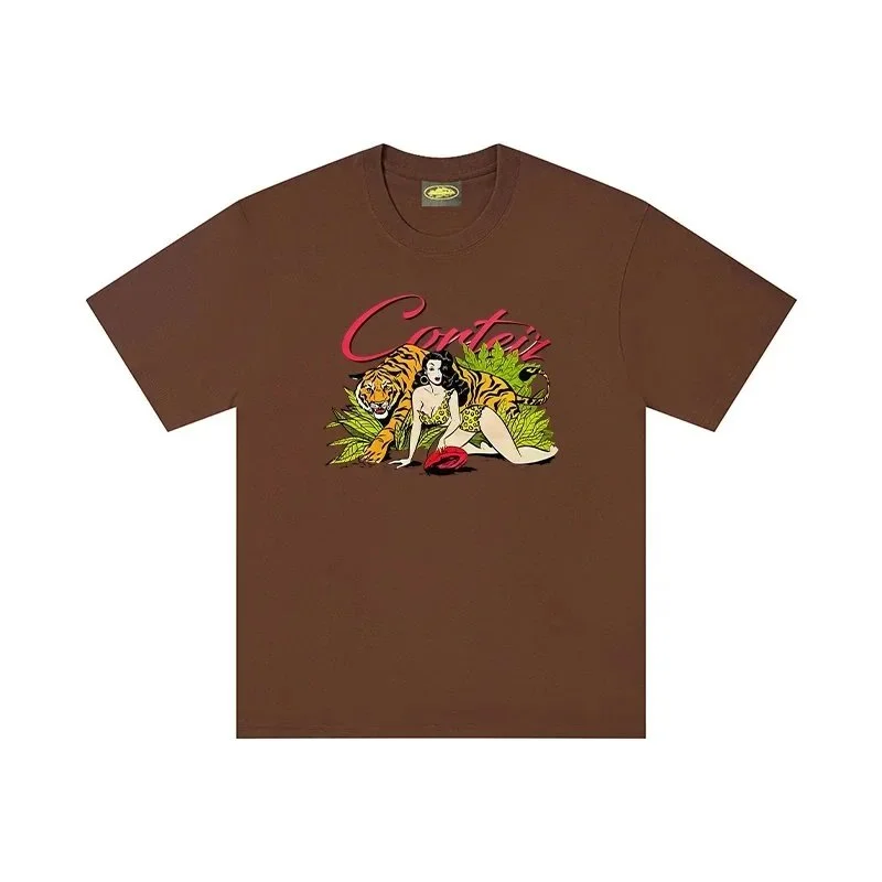 Corteiz Cortez Tiger Print T-Shirt Brown Brown - 1