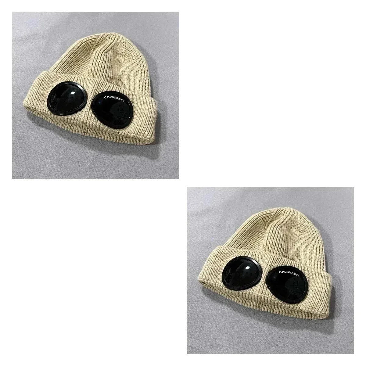 CP Company C.P. Company Goggle Beanie Cream Beige - 1
