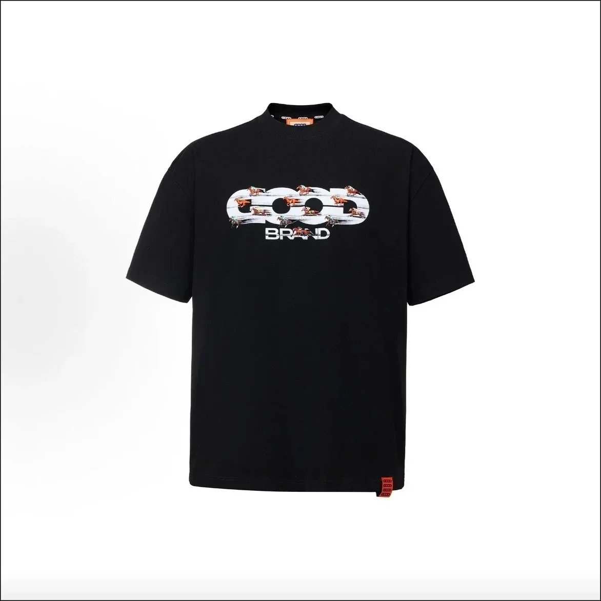 Other Purple Brand Triple Black Horse Print T-Shirt Black - 1