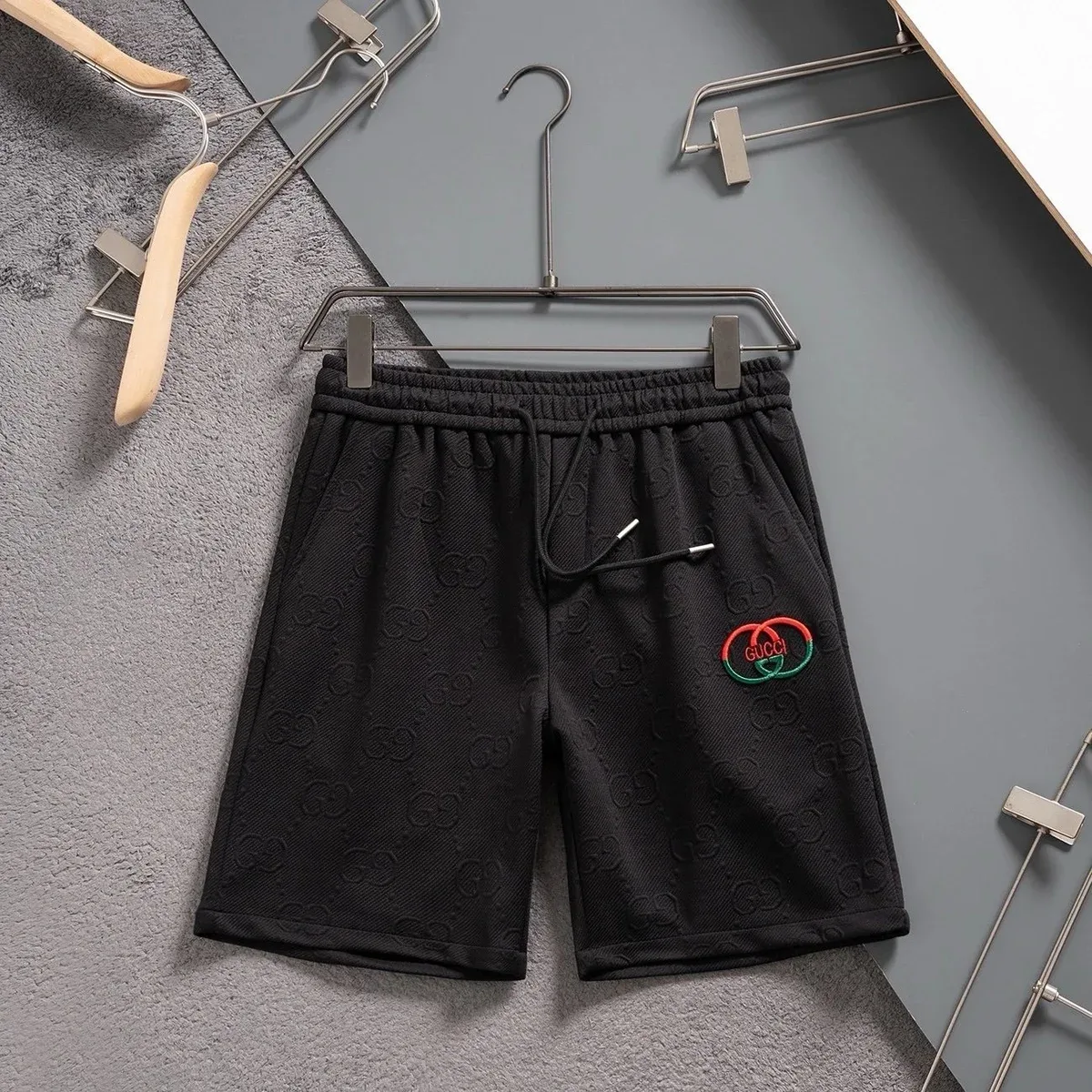 Gucci Gucci Runners Black GG Embroidered Shorts Black