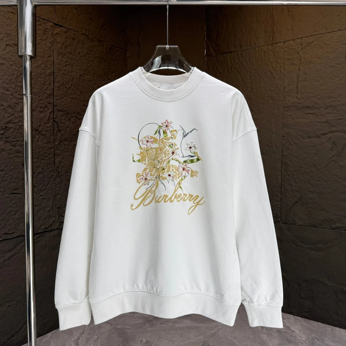 Burberry Burberry Floral Print Crewneck Sweatshirt White White - 1