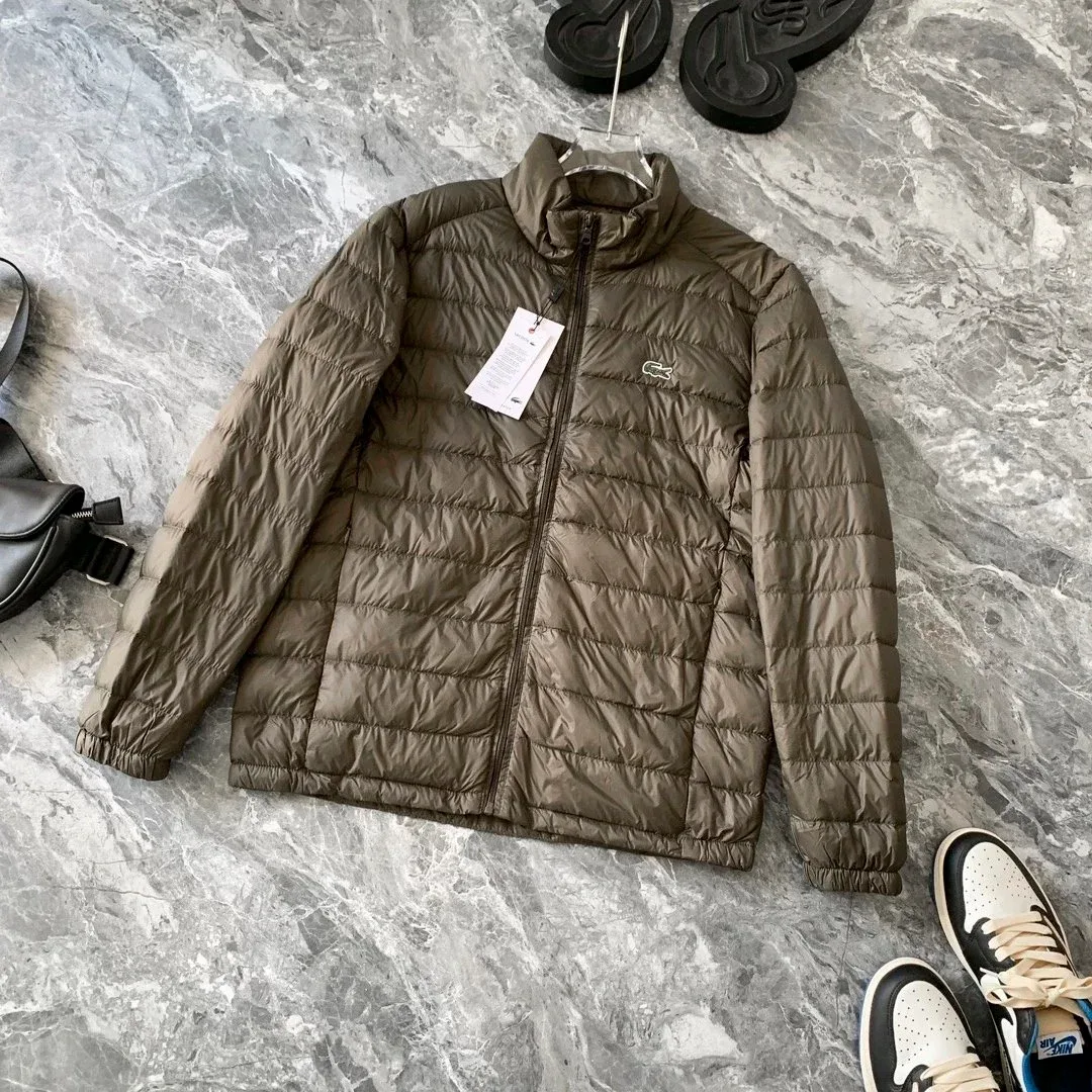 Lacoste Lacoste Olive Green Quilted Puffer Jacket Green - 1