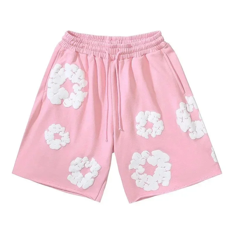 Other Pink & White 3D Floral Appliqué Shorts Pink