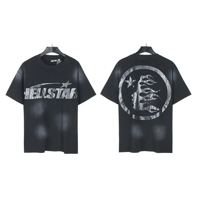 Hellstar Hellstar 660 洗水黑 T-Shirt Streetwear Black - 1
