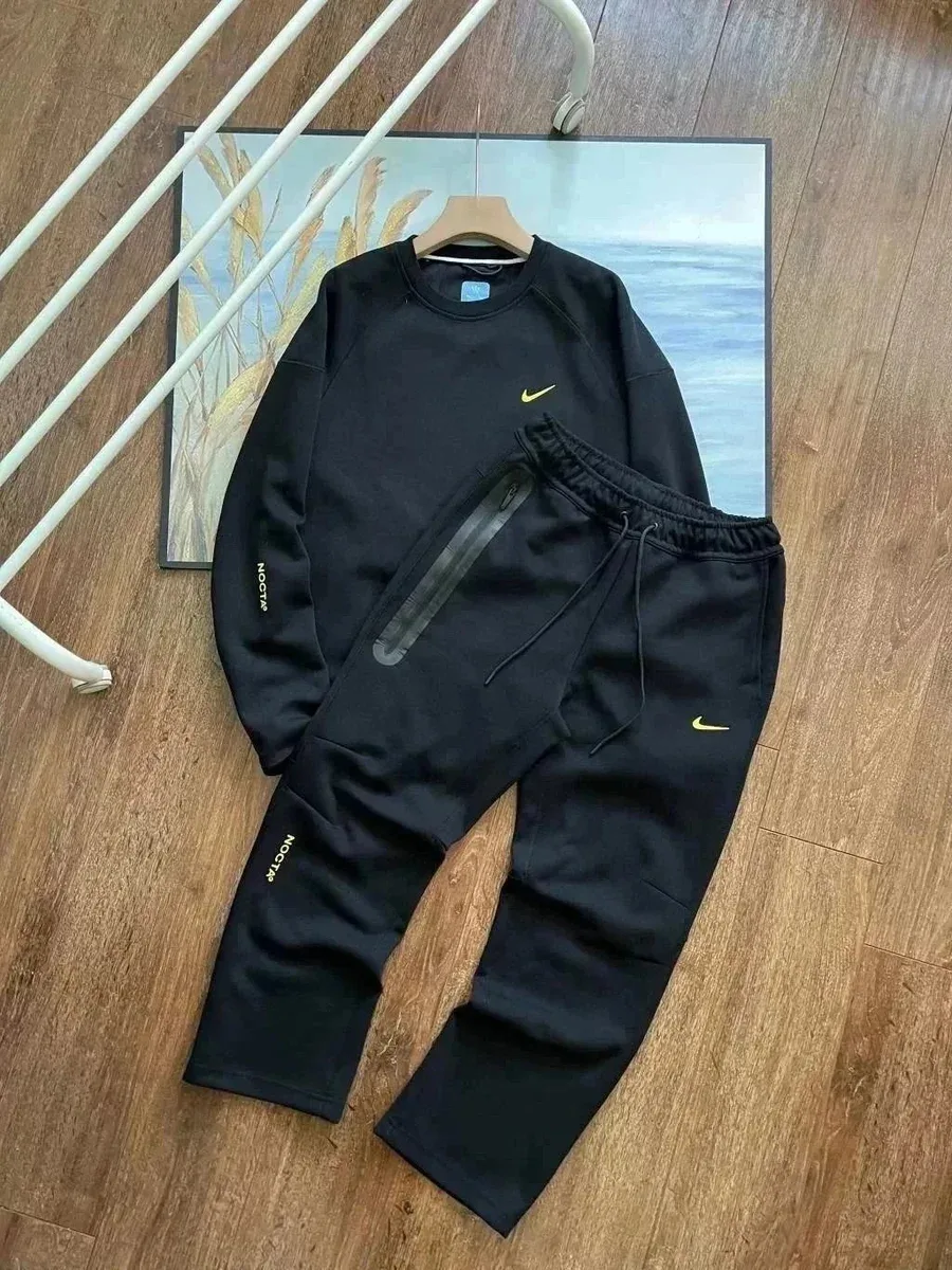 Nike Nike Tech Fleece Black/Yellow Tracksuit Set Black