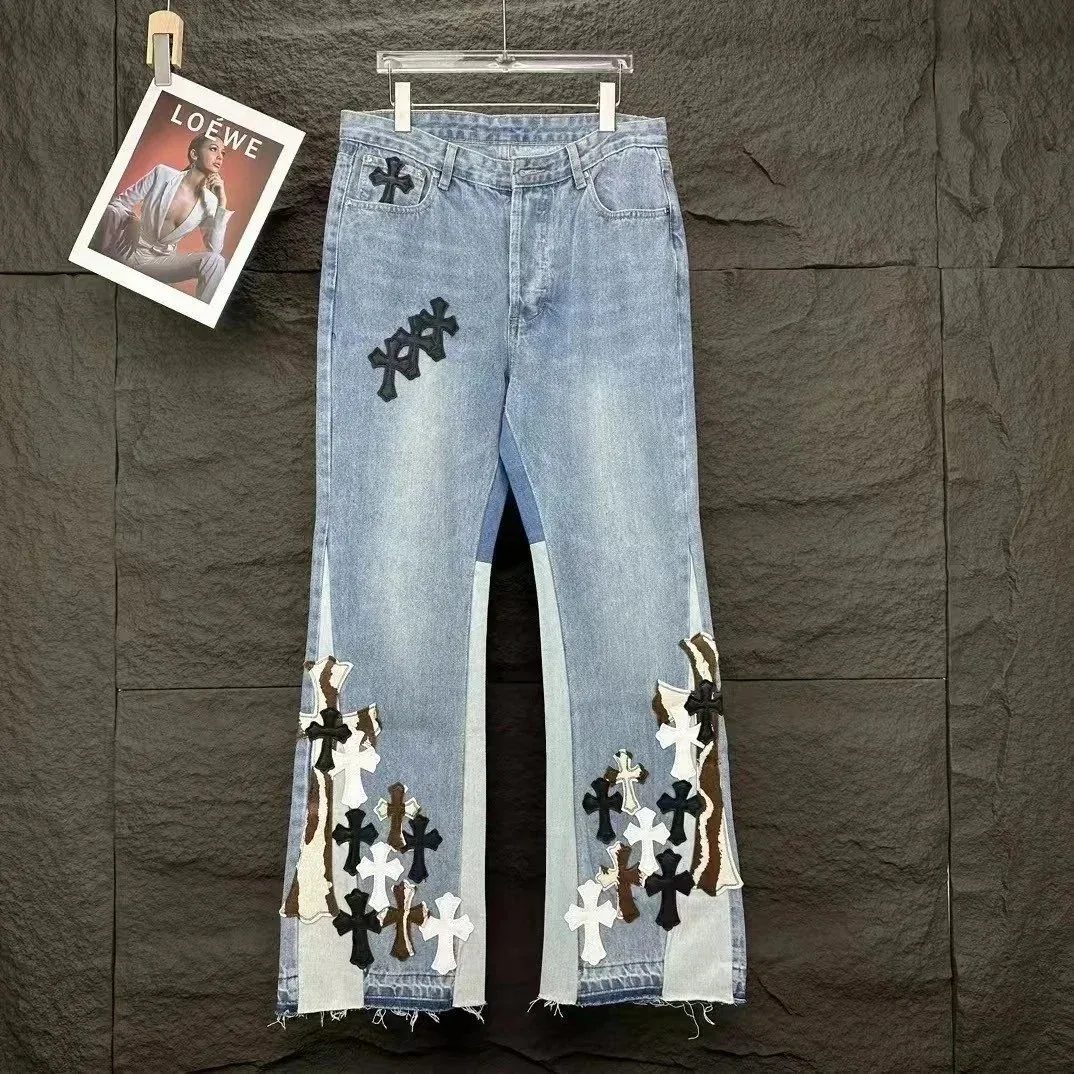 Chrome Hearts Chrome Hearts Cross Patchwork Cross Jeans Blue