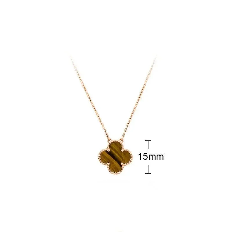 Van Cleef & Arpels Van Cleef & Arpels Alhambra Clover Necklace Gold Tiger Eye Gold - 1